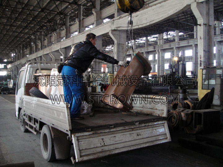 沈阳冠科中冶机械设备有限公司第一批高铅青铜回转窑托轮衬瓦运抵装机 沈阳冠科中冶机械设备有限公司第一批高铅青铜回转窑托轮衬瓦运抵装机